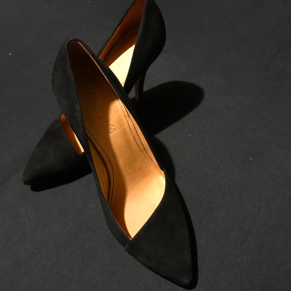 Madewell suede mira heels 8.5 M- black. Perfect